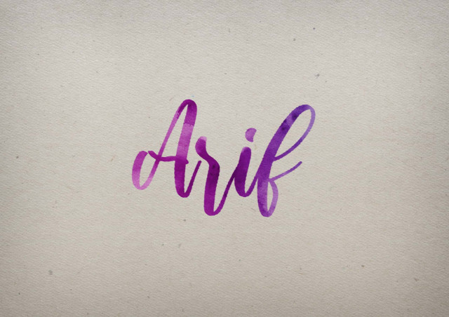 Free photo of Arif Watercolor Name DP