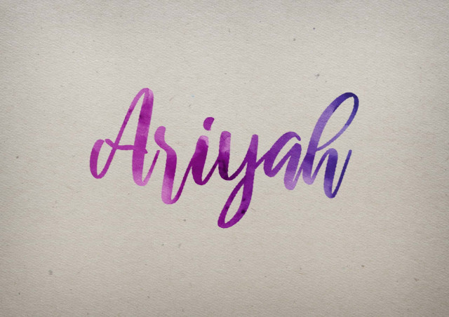 Free photo of Ariyah Watercolor Name DP