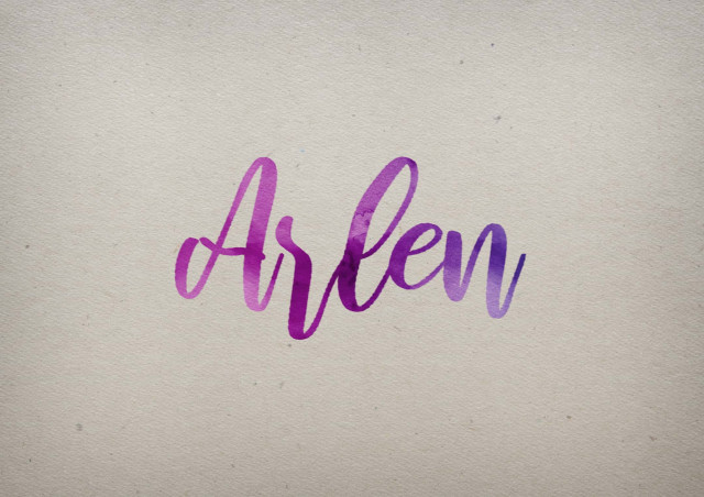 Free photo of Arlen Watercolor Name DP