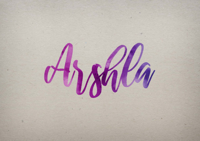 Free photo of Arshla Watercolor Name DP