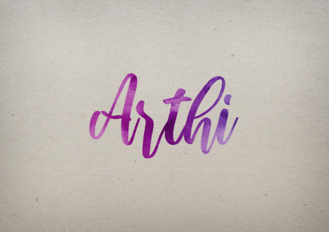 Free photo of Arthi Watercolor Name DP