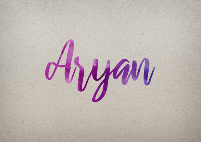 Free photo of Aryan Watercolor Name DP