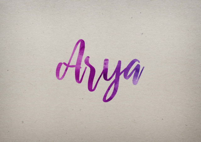 Free photo of Arya Watercolor Name DP