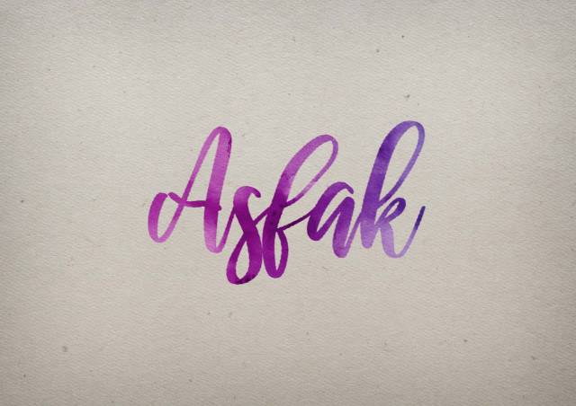 Free photo of Asfak Watercolor Name DP