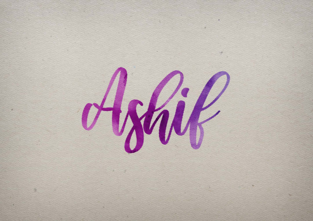 Free photo of Ashif Watercolor Name DP