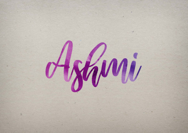 Free photo of Ashmi Watercolor Name DP