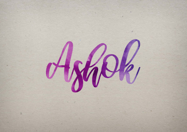 Free photo of Ashok Watercolor Name DP