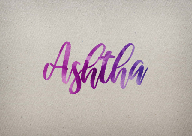 Free photo of Ashtha Watercolor Name DP