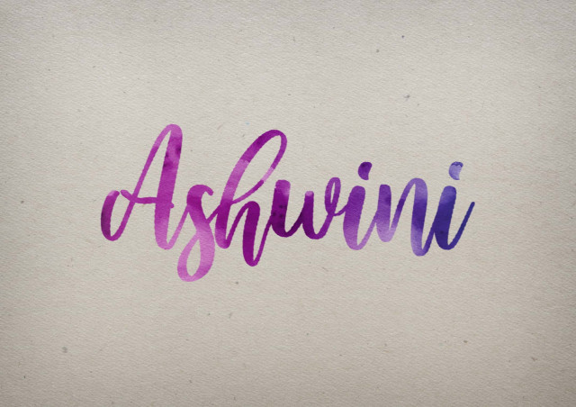 Free photo of Ashwini Watercolor Name DP