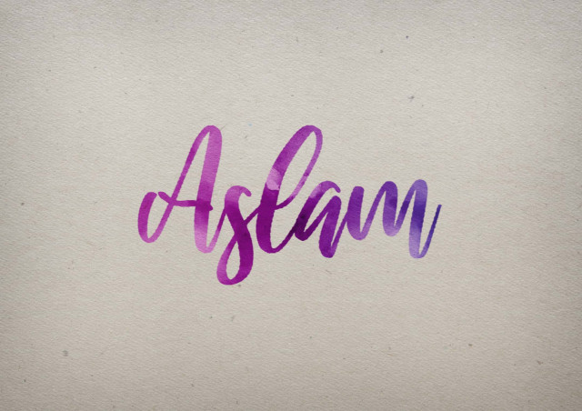 Free photo of Aslam Watercolor Name DP