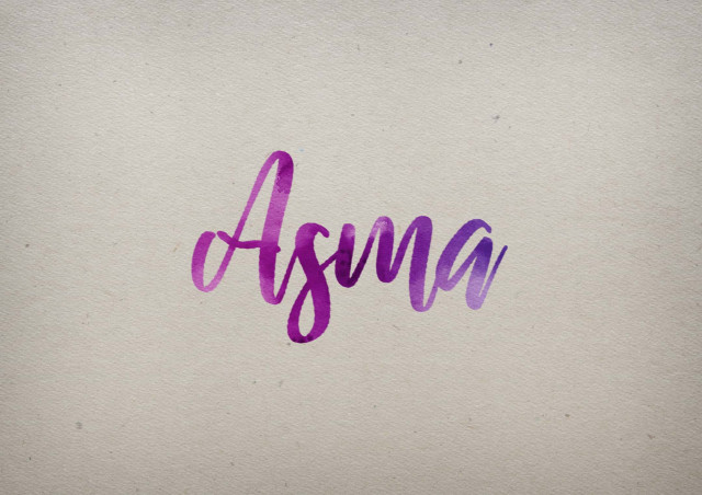 Free photo of Asma Watercolor Name DP