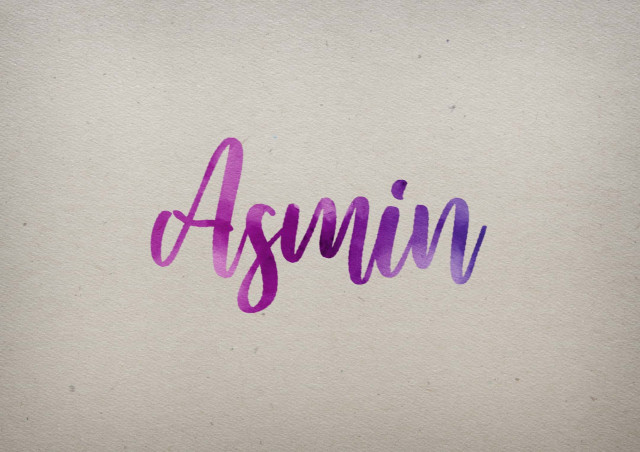 Free photo of Asmin Watercolor Name DP