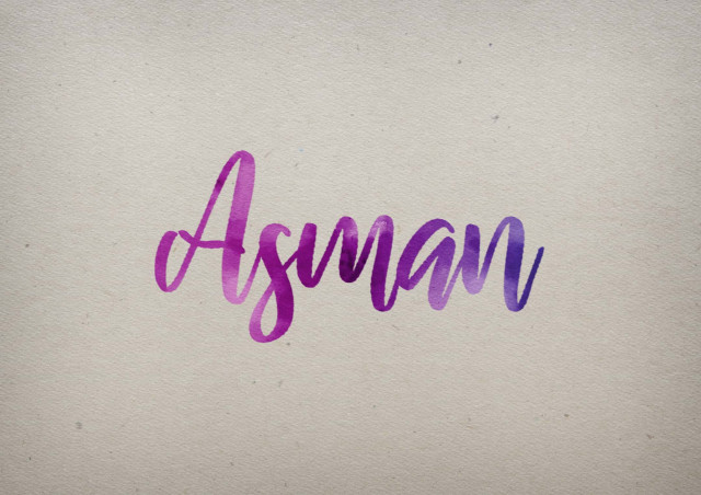 Free photo of Asman Watercolor Name DP