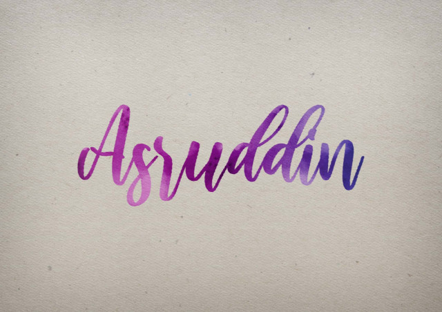 Free photo of Asruddin Watercolor Name DP