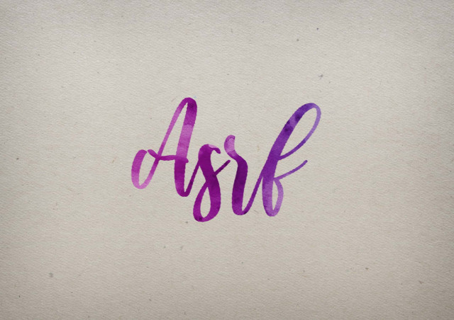 Free photo of Asrf Watercolor Name DP