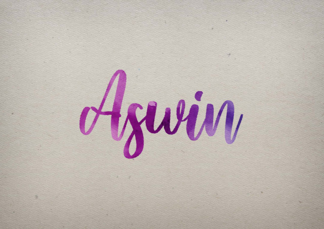 Free photo of Aswin Watercolor Name DP