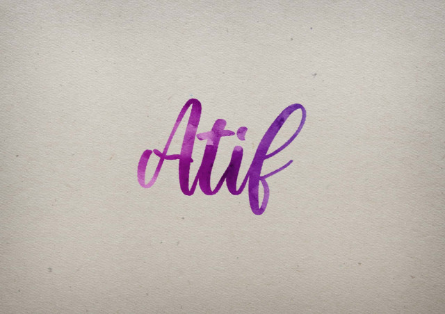 Free photo of Atif Watercolor Name DP