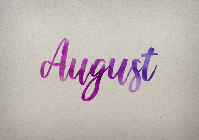 Free photo of August Watercolor Name DP