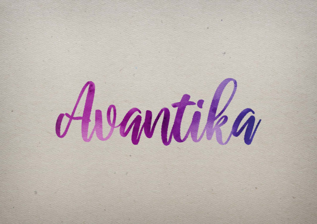 Free photo of Avantika Watercolor Name DP