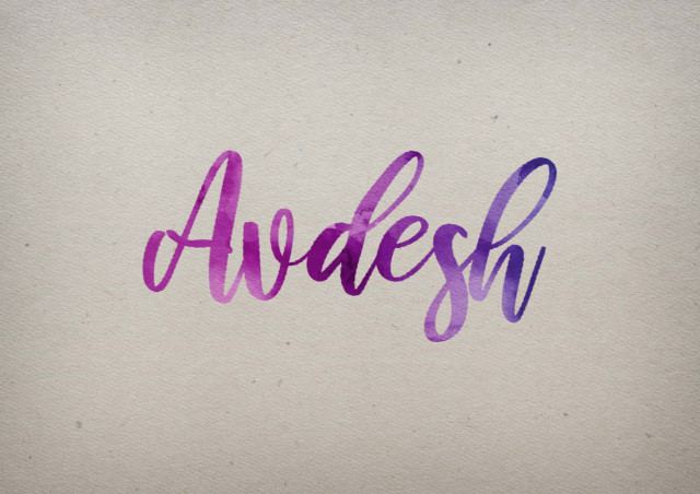 Free photo of Avdesh Watercolor Name DP