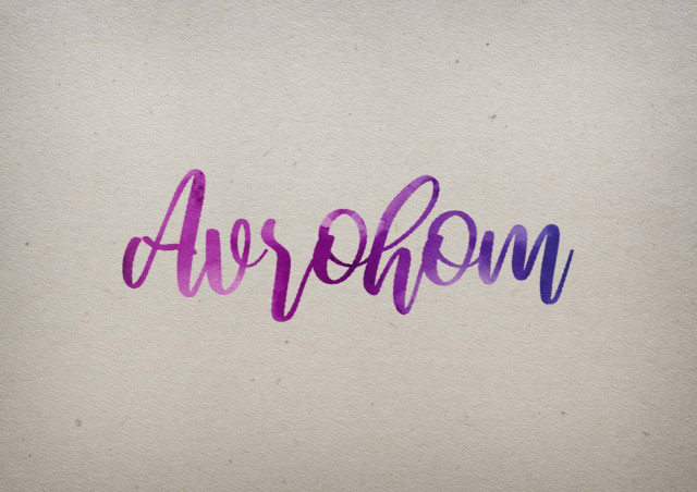 Free photo of Avrohom Watercolor Name DP