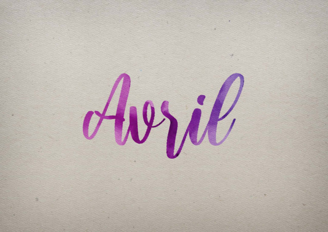 Free photo of Avril Watercolor Name DP