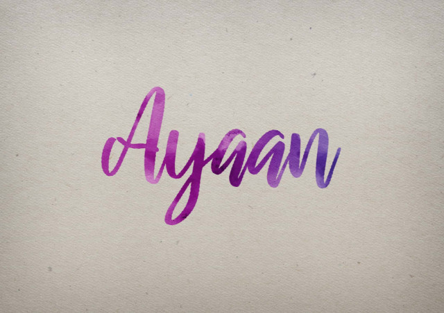 Free photo of Ayaan Watercolor Name DP