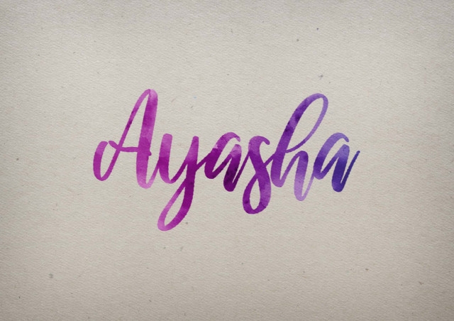 Free photo of Ayasha Watercolor Name DP