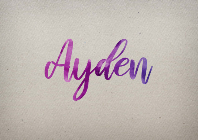 Free photo of Ayden Watercolor Name DP