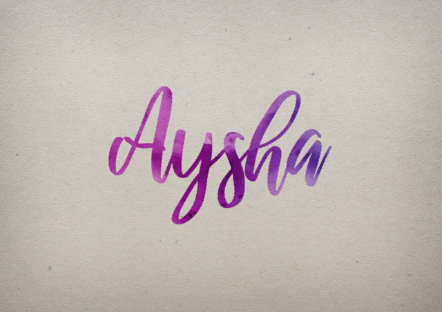 Free photo of Aysha Watercolor Name DP