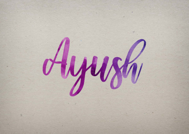 Free photo of Ayush Watercolor Name DP