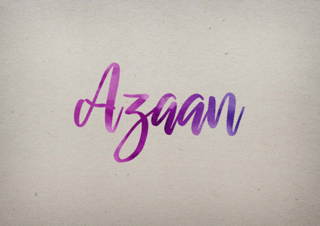 Free photo of Azaan Watercolor Name DP