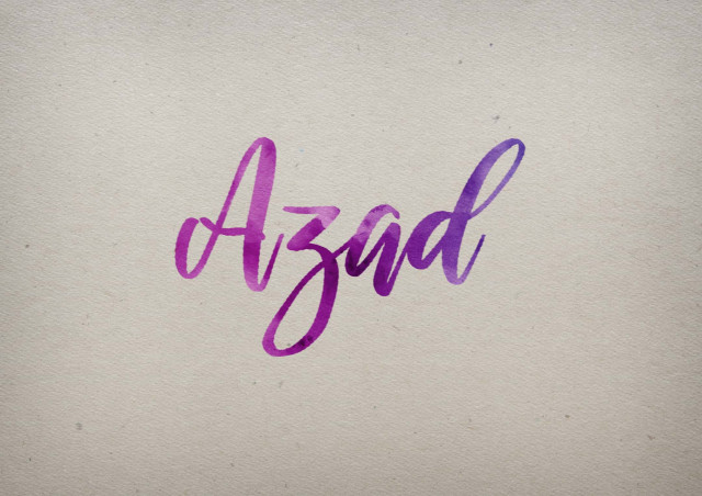 Free photo of Azad Watercolor Name DP