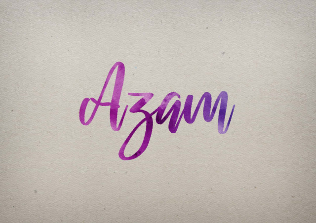 Free photo of Azam Watercolor Name DP