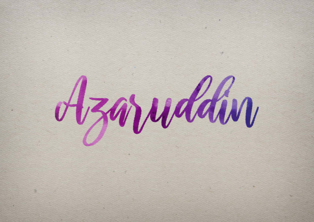 Free photo of Azaruddin Watercolor Name DP