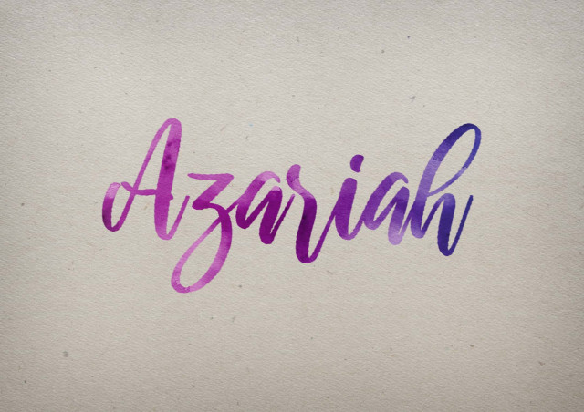 Free photo of Azariah Watercolor Name DP