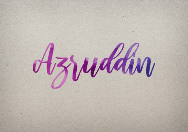 Free photo of Azruddin Watercolor Name DP