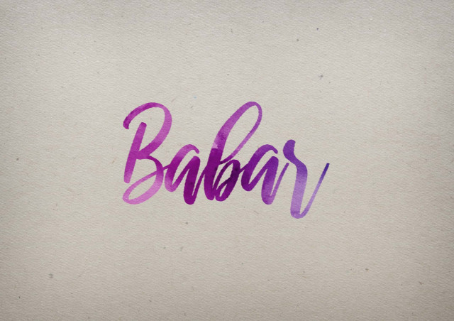 Free photo of Babar Watercolor Name DP