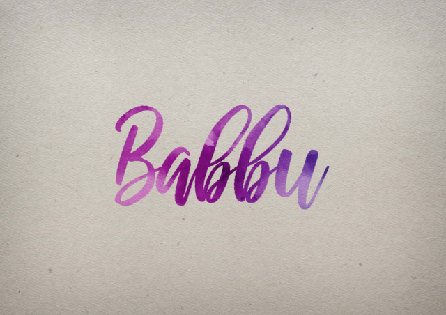 Free photo of Babbu Watercolor Name DP