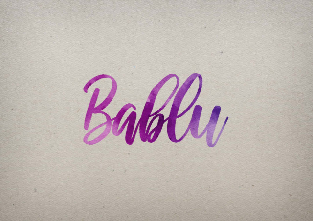 Free photo of Bablu Watercolor Name DP