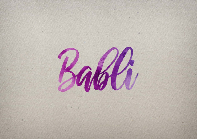 Free photo of Babli Watercolor Name DP