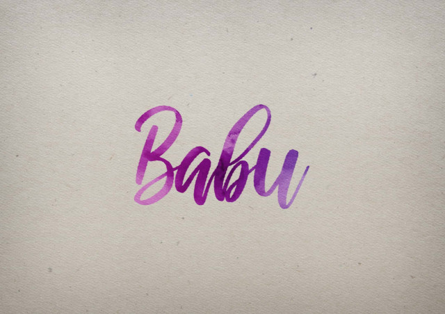 Free photo of Babu Watercolor Name DP