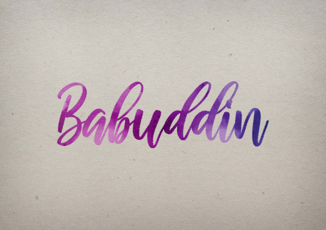 Free photo of Babuddin Watercolor Name DP