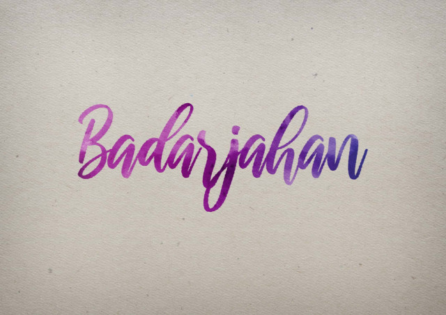 Free photo of Badarjahan Watercolor Name DP