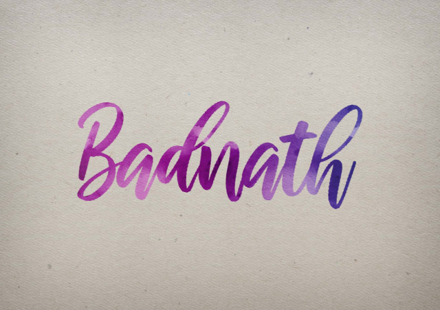 Free photo of Badnath Watercolor Name DP