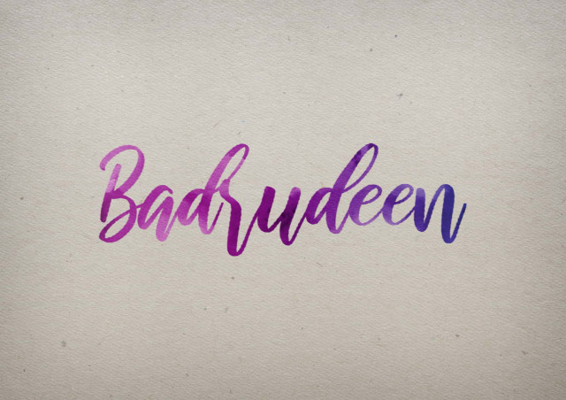 Free photo of Badrudeen Watercolor Name DP