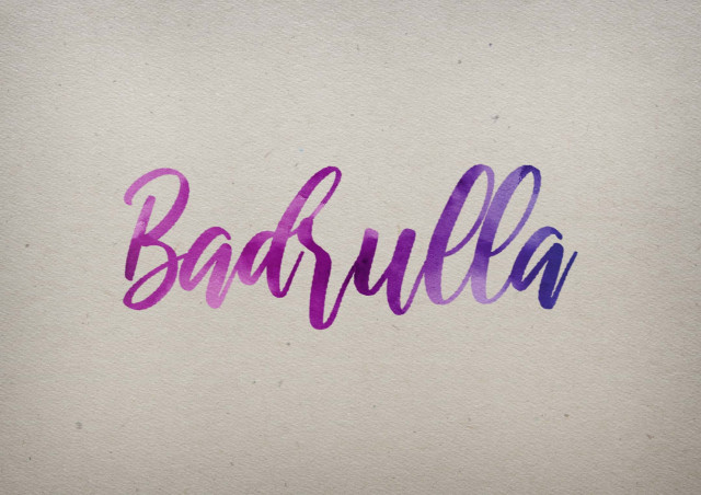 Free photo of Badrulla Watercolor Name DP