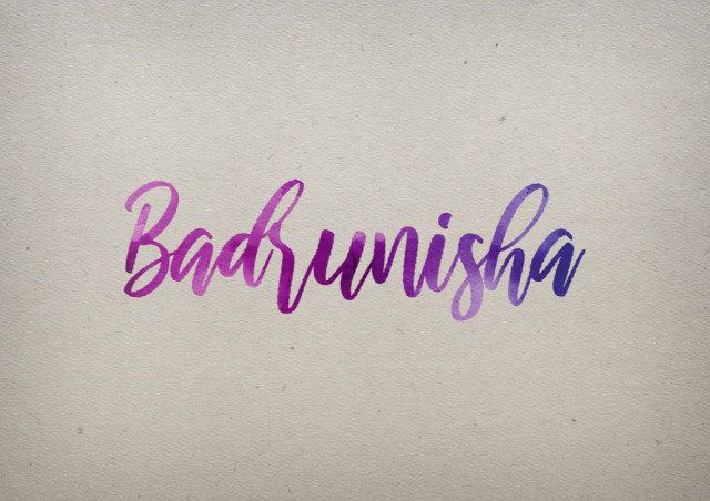 Free photo of Badrunisha Watercolor Name DP
