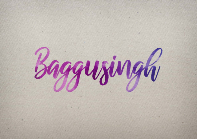 Free photo of Baggusingh Watercolor Name DP