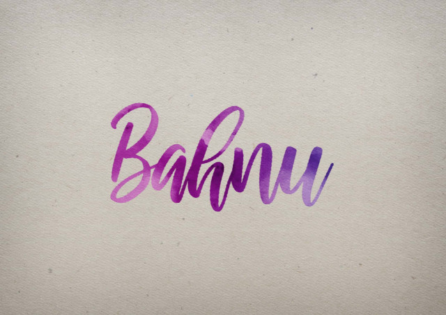 Free photo of Bahnu Watercolor Name DP